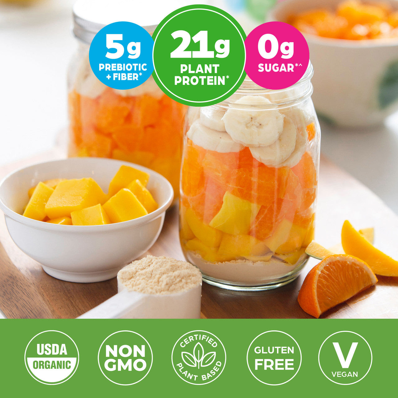 Orgain Organic Plant Based Protein Powder, Sweet Vanilla Bean (1X1.02 Lb )