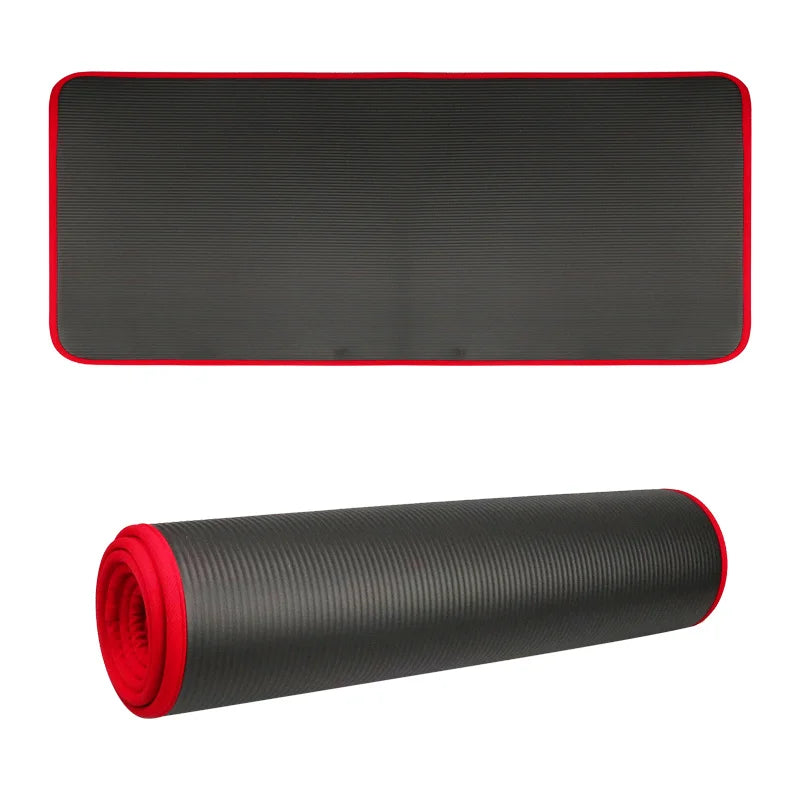 NNEOBA 10MM Extra Thick Non-Slip NRB Yoga Mat 183x61cm Black