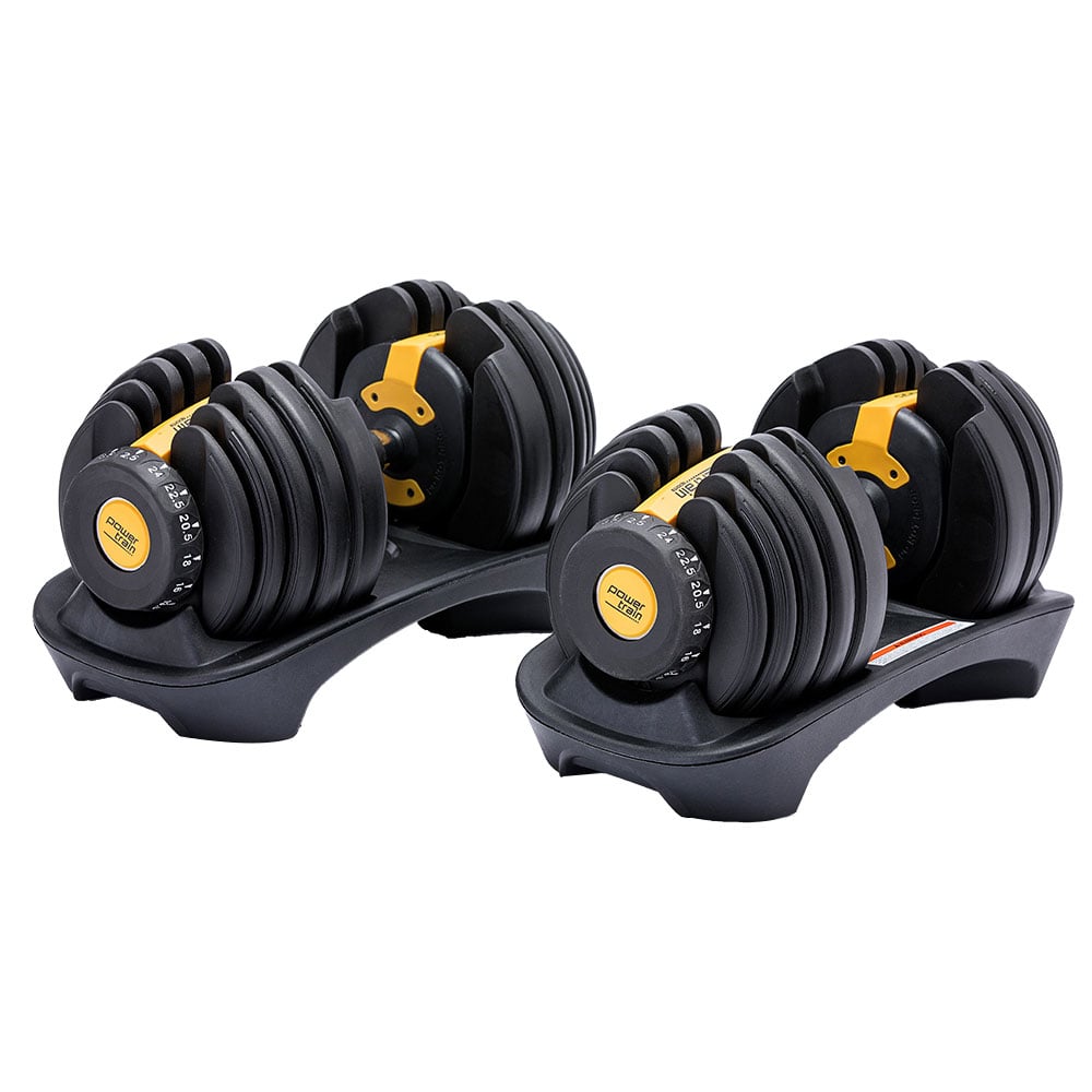 NNEDSZ 48kg Adjustable Dumbbell Home Gym Set Gold