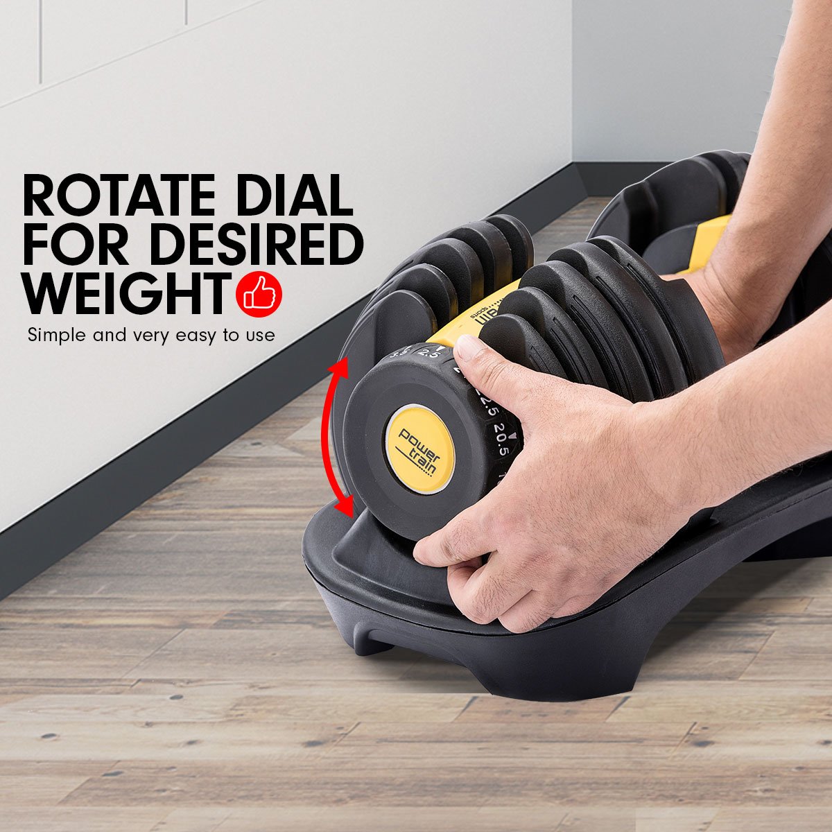 NNEDSZ 48kg Adjustable Dumbbell Home Gym Set Gold