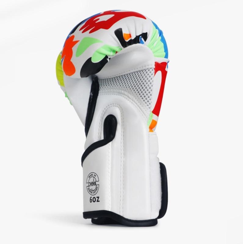 NNEDSZ Kids' 6Oz Boxing Gloves For Training And Fighting - Graffiti Design - White