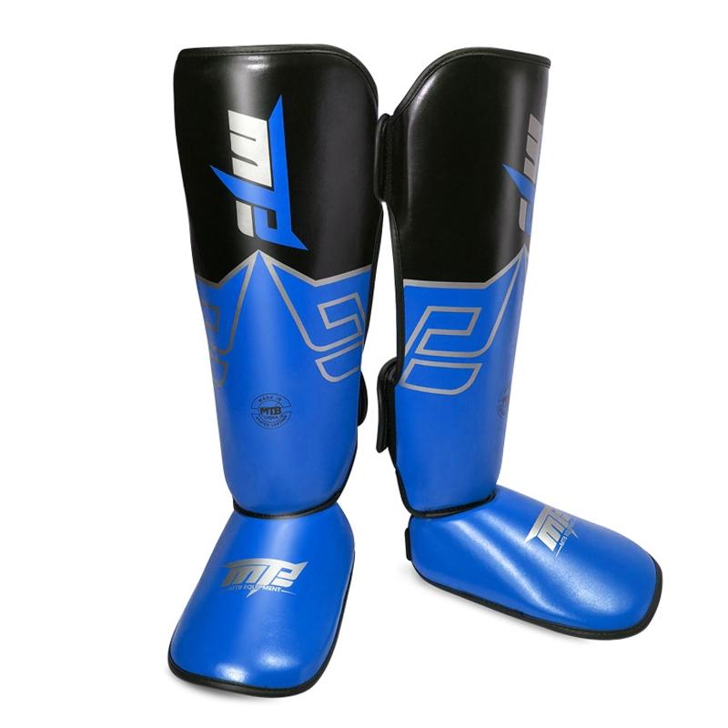 NNEDSZ Protective Leg Guards For Freestyle Grappling And Thai Boxing Training - L - Blue