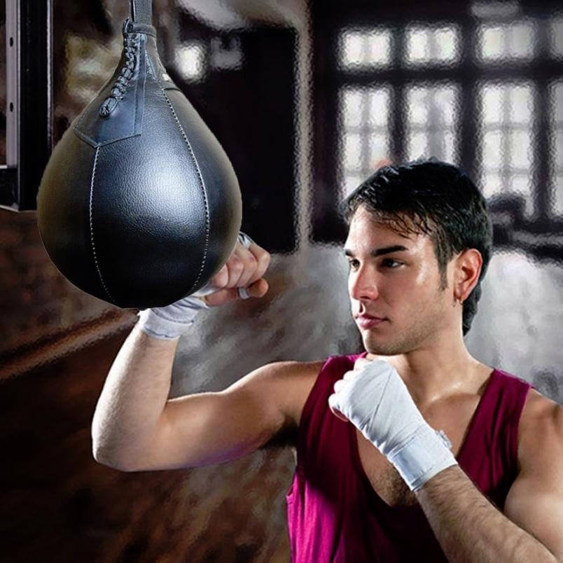 NNEDSZ Adult Hanging Speed Ball For Boxing Fitness - Free Punching Bag - Pear Shape Red & Black