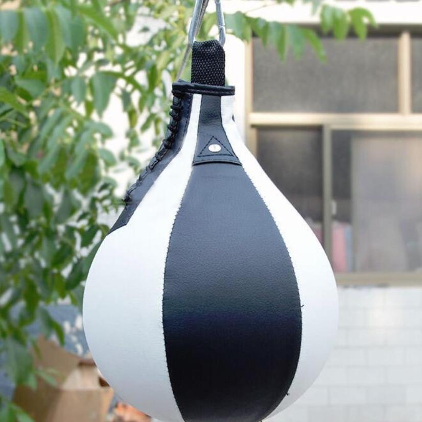 NNEDSZ Adult Hanging Speed Ball For Boxing Fitness - Free Punching Bag - Pear Shape Red & Black