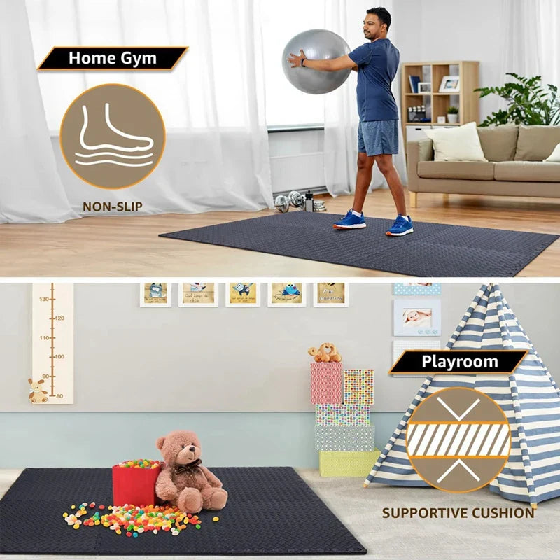 Durable Exercise Mat for Home Gym & Yoga (12 pack)