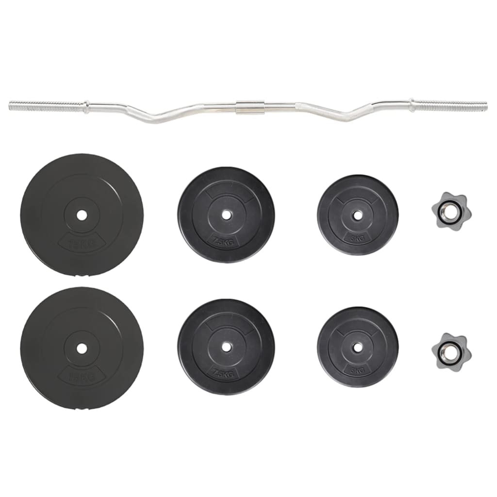 NNEVL Curl Barbell with Plates 60 kg