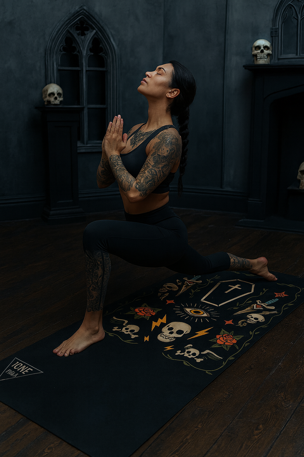 Elder Sigil Flow — Tattoo Elder Non-Slip Yoga Mat (3mm)