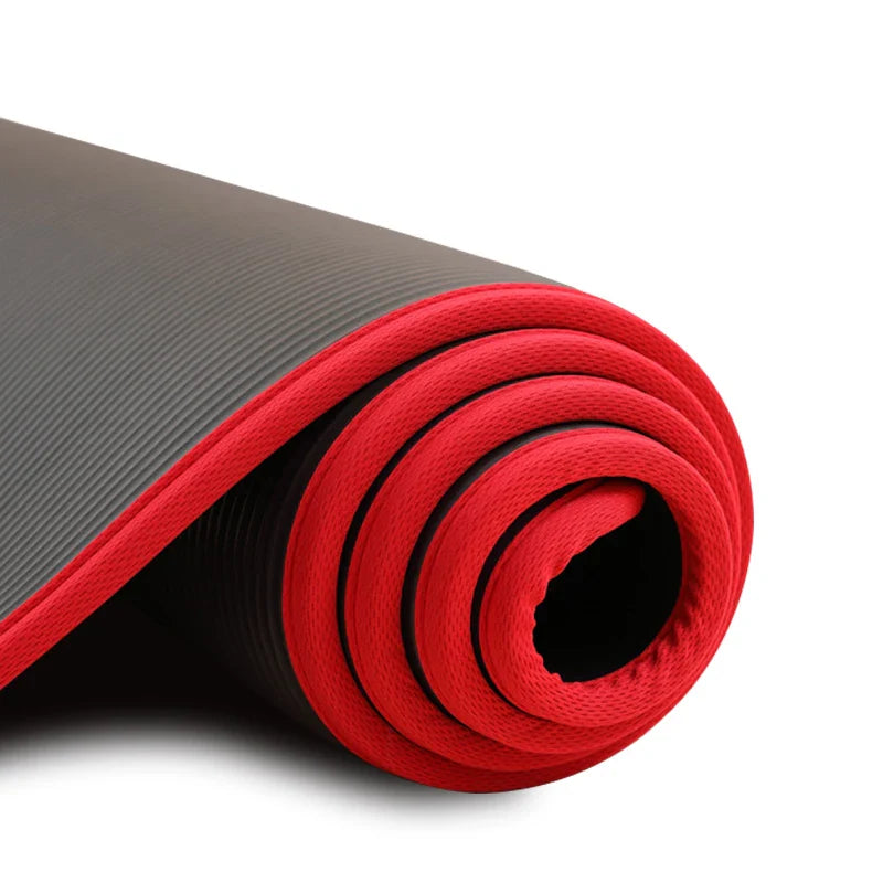 NNEOBA 10MM Extra Thick Non-Slip NRB Yoga Mat 183x61cm Black