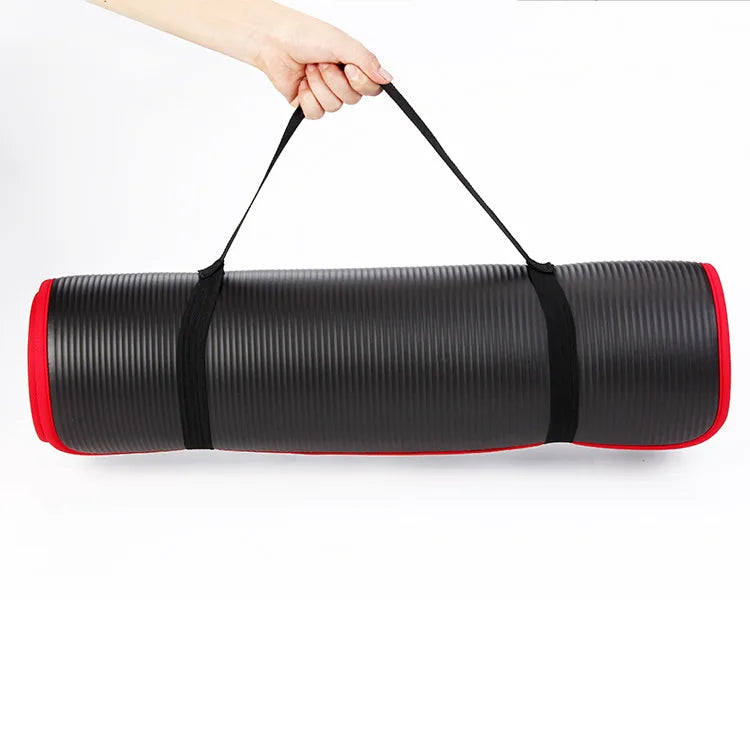 NNEOBA 10MM Extra Thick Non-Slip NRB Yoga Mat 183x61cm Black