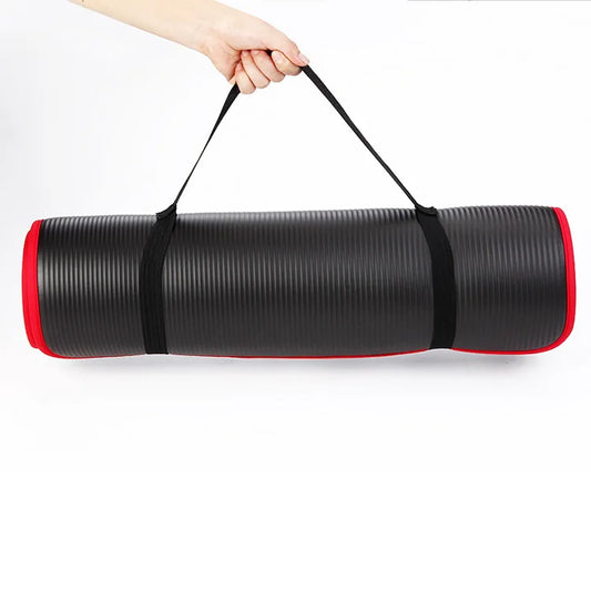 NNEOBA 10MM Extra Thick Non-Slip NRB Yoga Mat 183x61cm Black