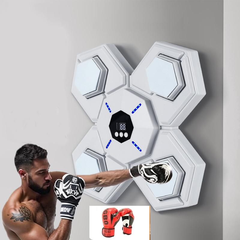 NNEDSZ Rechargeable Bluetooth Boxing Machine With Adult & Child Gloves - Blue - Without Gloves Blue