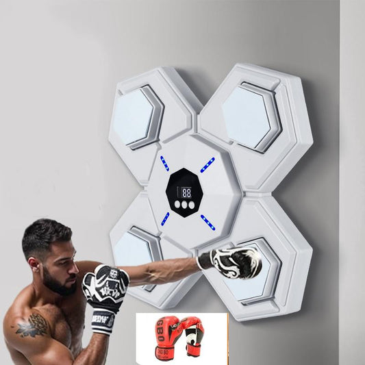 NNEDSZ Rechargeable Bluetooth Boxing Machine With Adult & Child Gloves - Blue - Without Gloves Blue