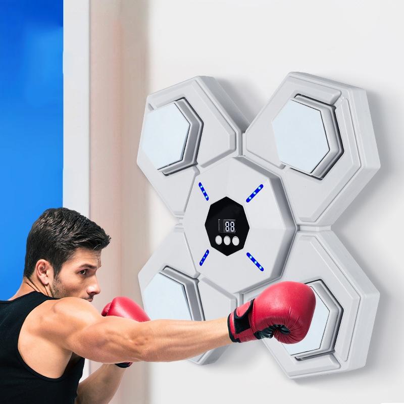 NNEDSZ Rechargeable Bluetooth Boxing Machine With Adult & Child Gloves - Blue - Without Gloves Blue