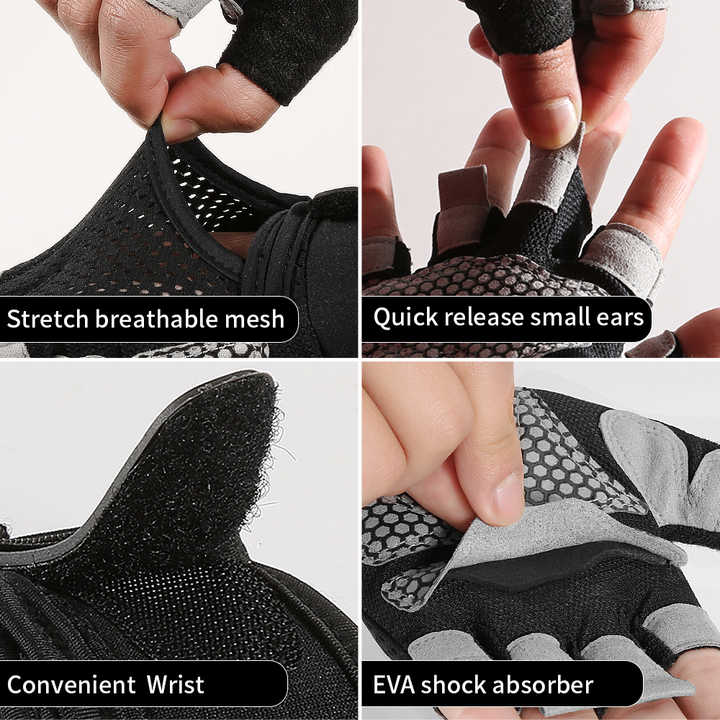 NNEDSZ S Pink Fingerless Sports Gloves - Non-Slip Silicone Palm Pads for Cycling, Weightlifting, and Fitness Training