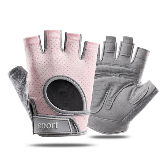 NNEDSZ L Pink Silicone Padded Workout Gloves - Non-Slip Weightlifting Gloves for Enhanced Grip and Palm Protection