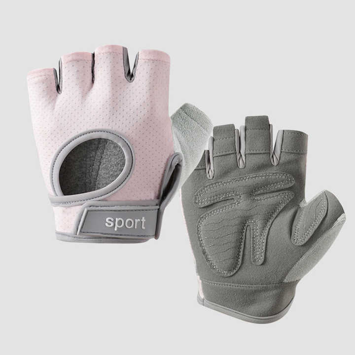 NNEDSZ L Pink Silicone Padded Workout Gloves - Non-Slip Weightlifting Gloves for Enhanced Grip and Palm Protection