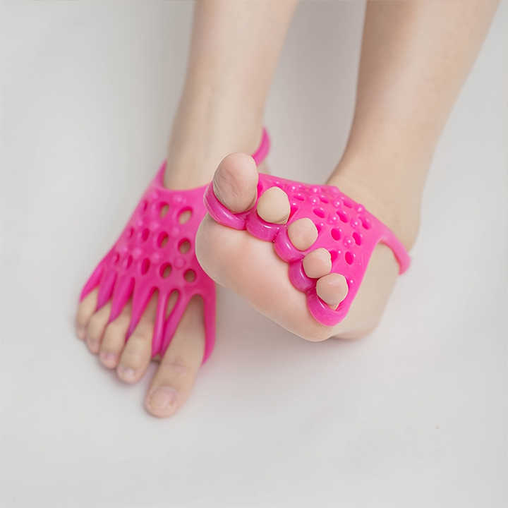 NNEDSZ 2 Pairs Blue Toe Separator and Foot Stretching Band - Arch Support, Bunion Corrector, and Foot Massage Tool