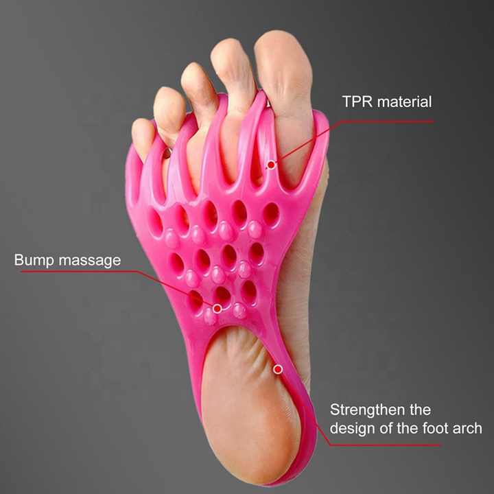 NNEDSZ 2 Pairs Blue Toe Separator and Foot Stretching Band - Arch Support, Bunion Corrector, and Foot Massage Tool