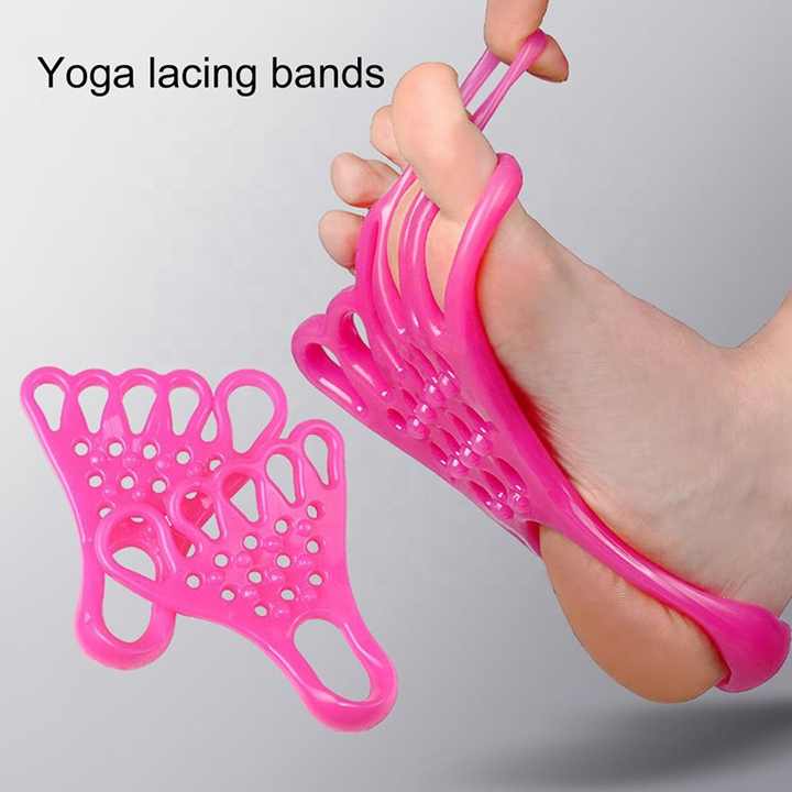 NNEDSZ 2 Pairs Blue Toe Separator and Foot Stretching Band - Arch Support, Bunion Corrector, and Foot Massage Tool