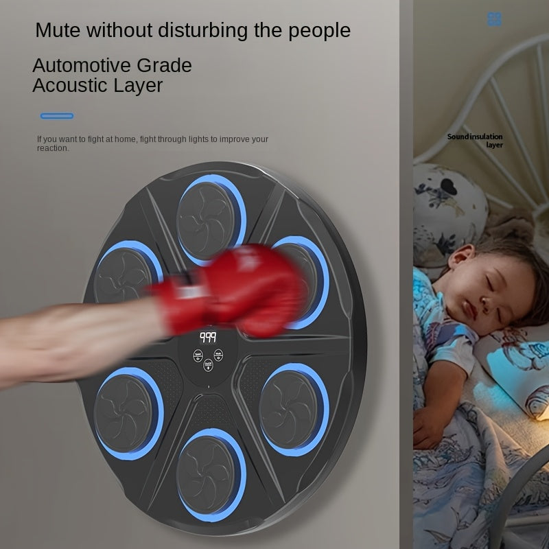 NNETM Smart Music Boxing Wall Trainer with Gloves
