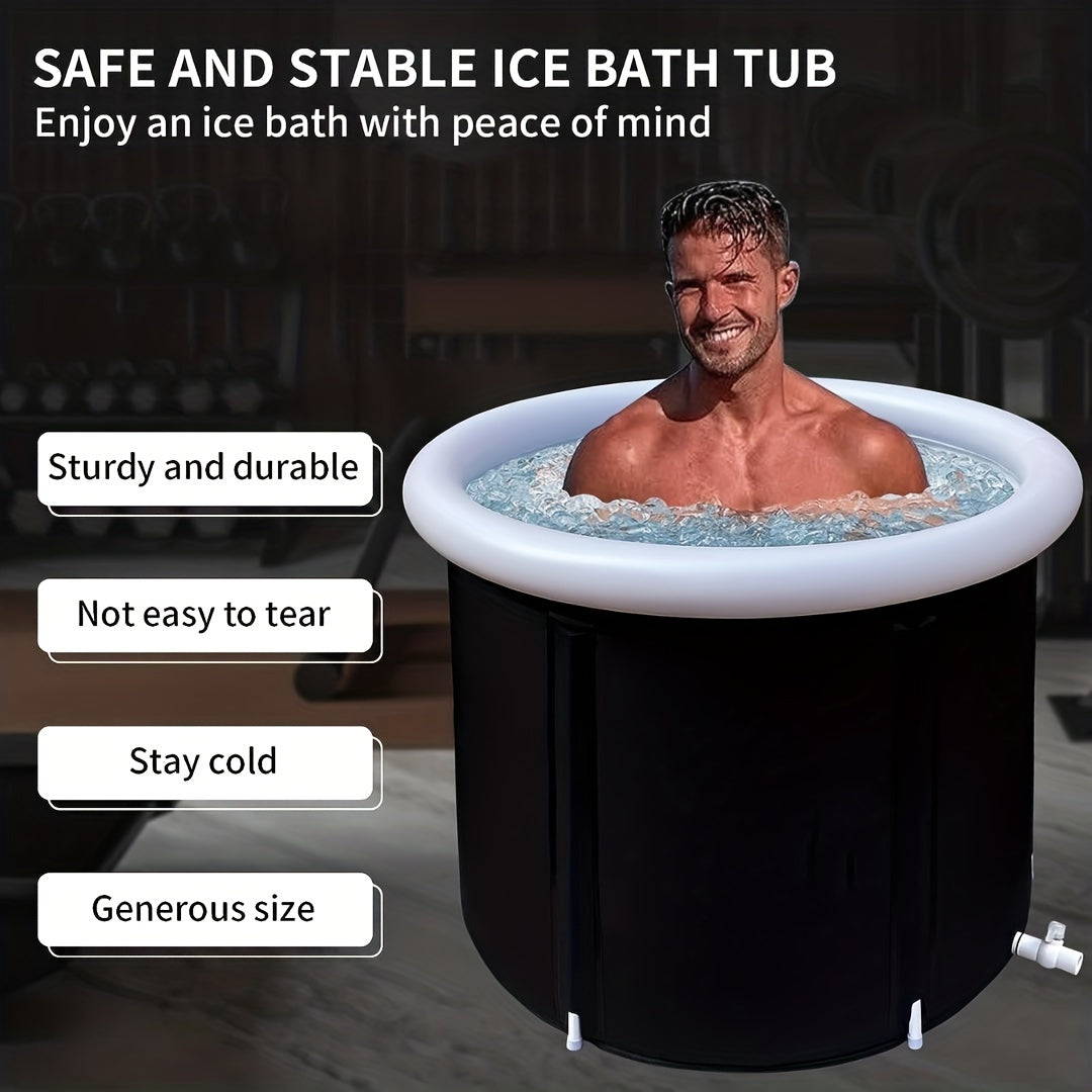 NNETM 1Pc Freestanding Ice Bath Tub for Fitness Recovery(Black)