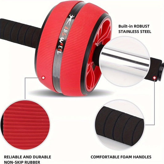 NNETM Wide Grip Ab Roller Wheel with Knee Pad