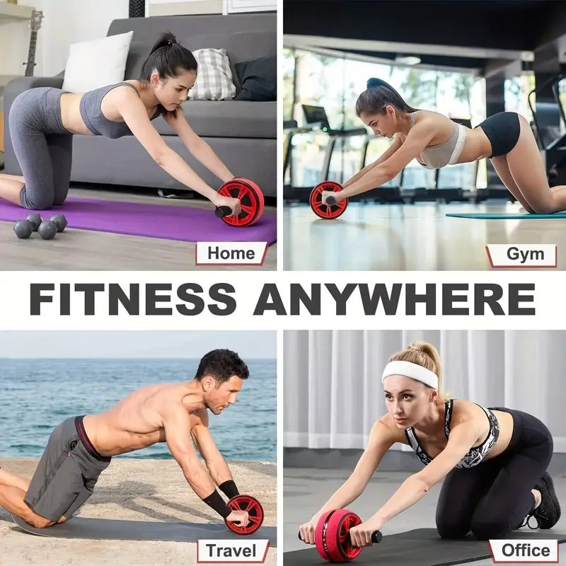 NNETM Wide Grip Ab Roller Wheel with Knee Pad